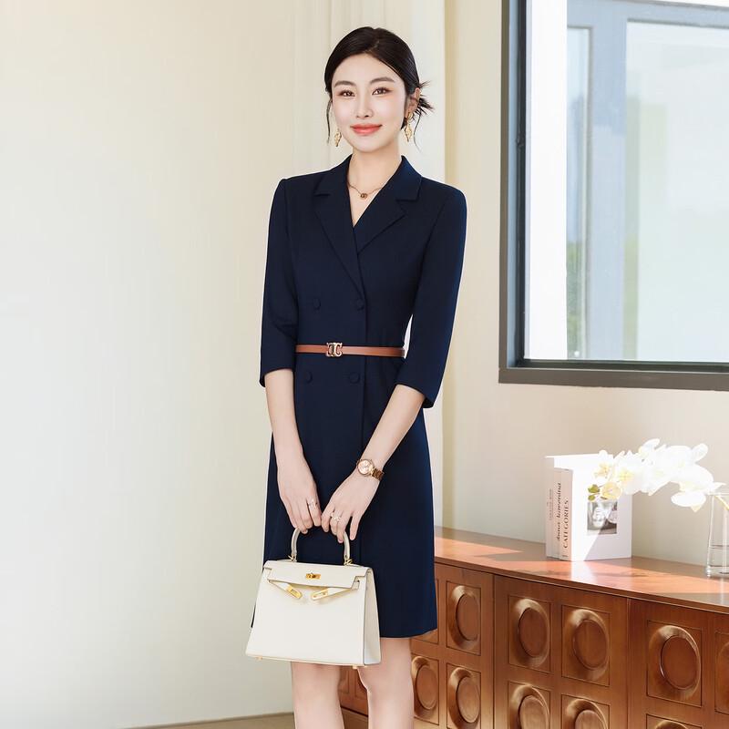 Trueman Women's Seven-Quarter Sleeve Business A-Line Dress