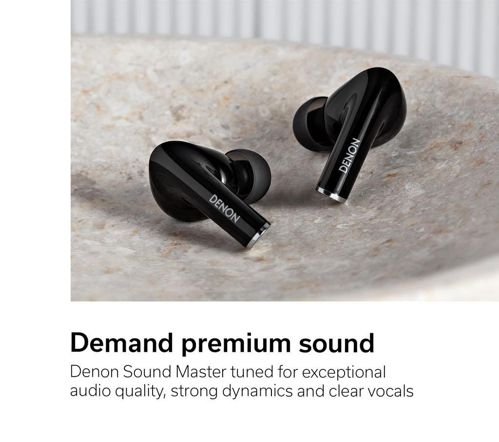 Denon AHC830NCW True Wireless White AHC830NCWWTEM Noise-Canceling In-Ear Headphones,