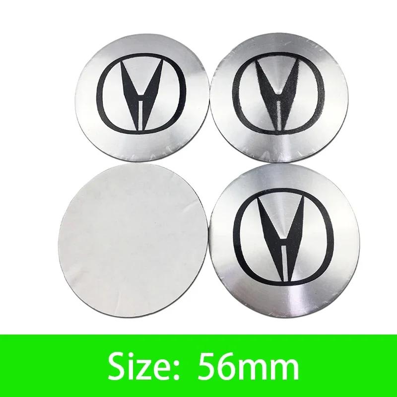 4Pcs 56mm Car Wheel Center Hub Cap Emblem Sticker Accessories For Honda Civic FIT Accord Prelude CRV 5th City CRZ CRX Jazz Acura