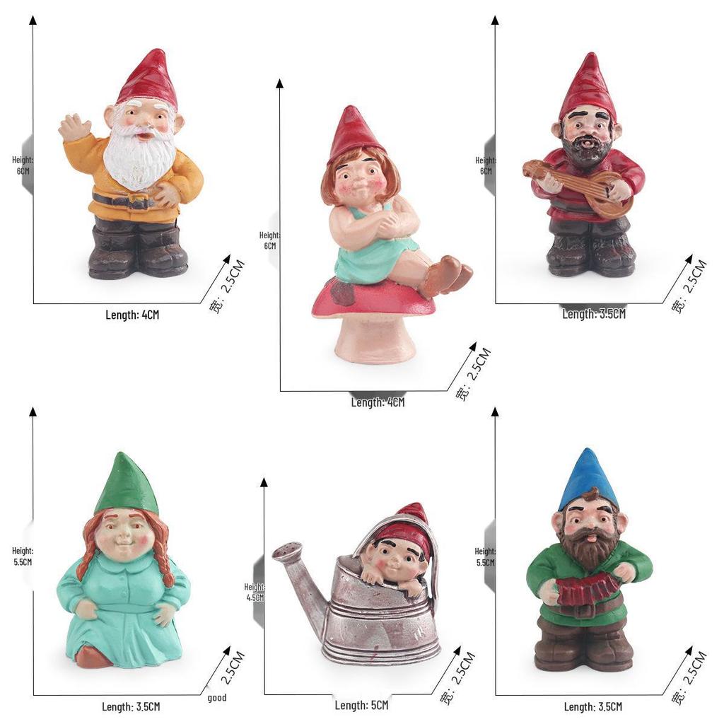 Cross-border Christmas Elf & Goblin Figure Set for Micro-landscape Decoration and Garden Ornament