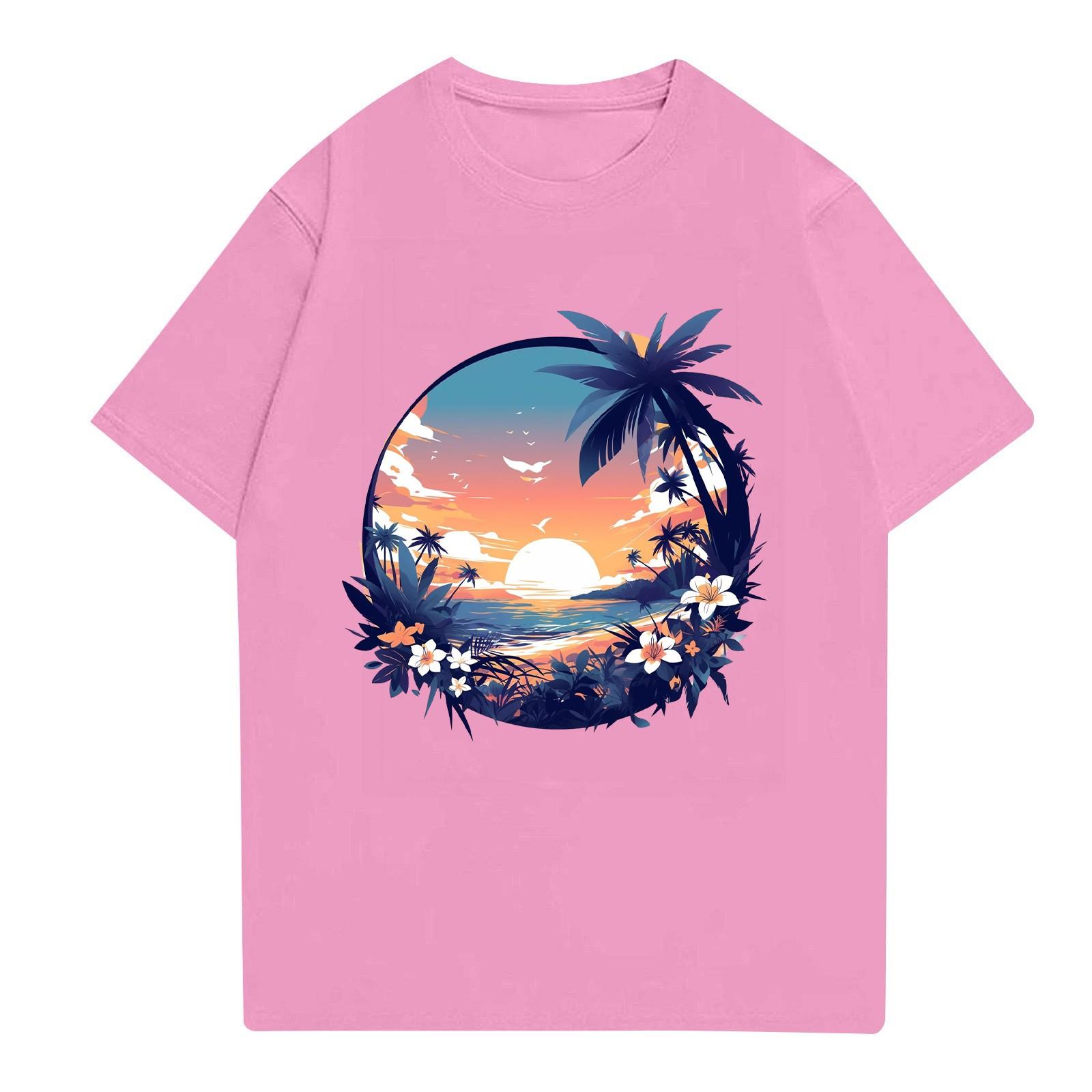 

Мужская рубашка с воротником-стойкой и коротким рукавом, свободная рубашка для отдыха и отдыха, мужская L розовый