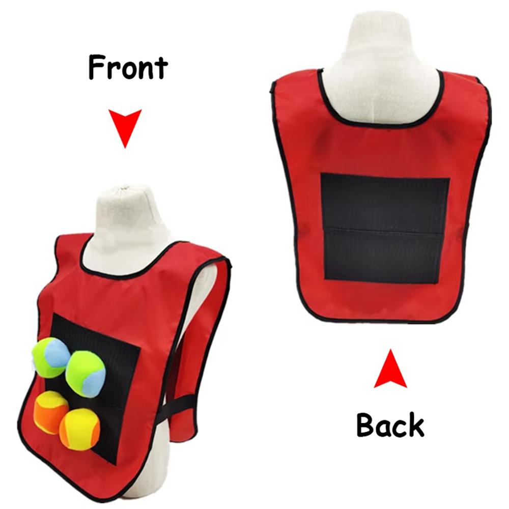 Sticky Dodge Ball Game Vest Outdoor Sports Toy Jersey Fabric  Props Throw Catch Soft Fleece Balls Safe for Kids Teens Adults