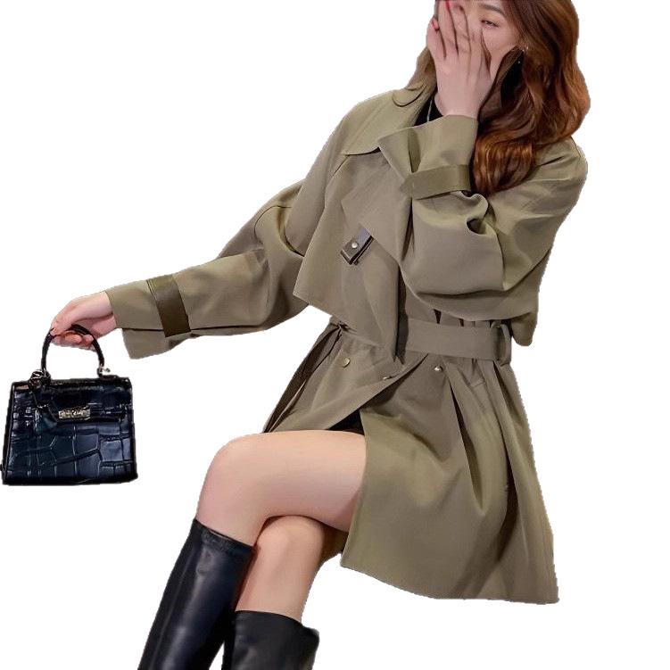 Petite High-End Trench Coat Jacket - 2025 New Spring/Autumn Korean-Style Fashionable Outerwear
