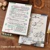 Retro Flip-Up Grid Notebook with 5 Removable Rings - Comfortable 4-Coil Design