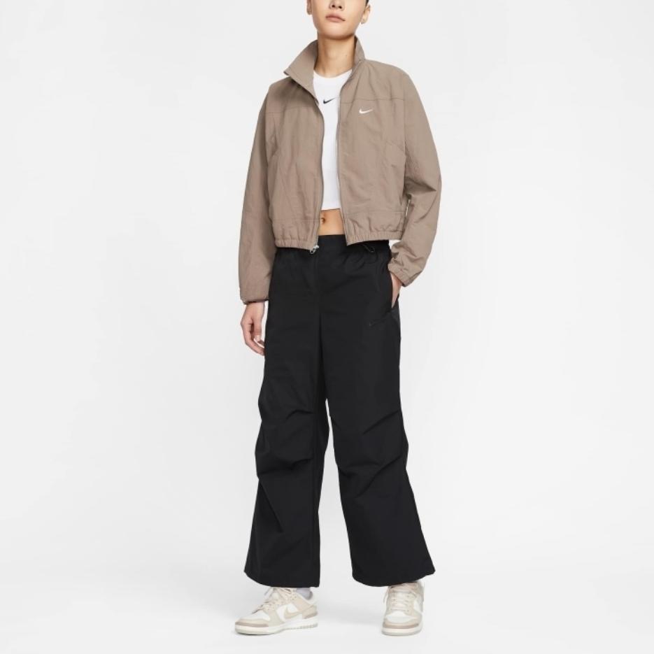 Nike Sportswear Nsw Evrthng Wvn Rpl Uv Stand Collar Comfortable Long Sleeve Jacket Women Jackets Brown HJ1000233