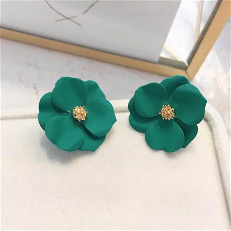 Koreanische Neue Doppel-schichten Blume Tropfen Ohrringe für Damen Übertrieben Frauen Floral Ohrringe Modeschmuck aretes de mujer