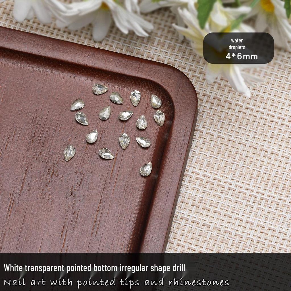 Nail Art Rhinestones: Transparent Pointed Hearts, Axe Heads, Square Rock Candy - Super Shiny Press-on Decorations