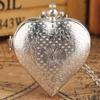 Stylish Romantic Heart-shaped Diamond Quartz Women's Necklace Pocket Watch Souvenir Gift for Girls