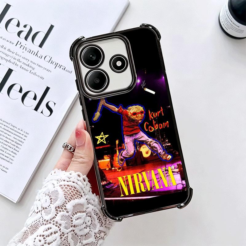 Retro Singer Kurt Cobain Soft Phone Case For Xiaomi Redmi Note 14 15 Pro Plus 13 12 11S 11T 5G 10 9S 9 Plating Anti-Fall Fundas