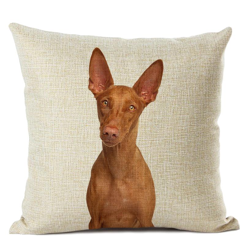 Nordic Animal Portrait Decorative Cushion Cover Dog Fashion Sofa Pillow Cover 45x45cm Linen Children's Gift Dog Companion