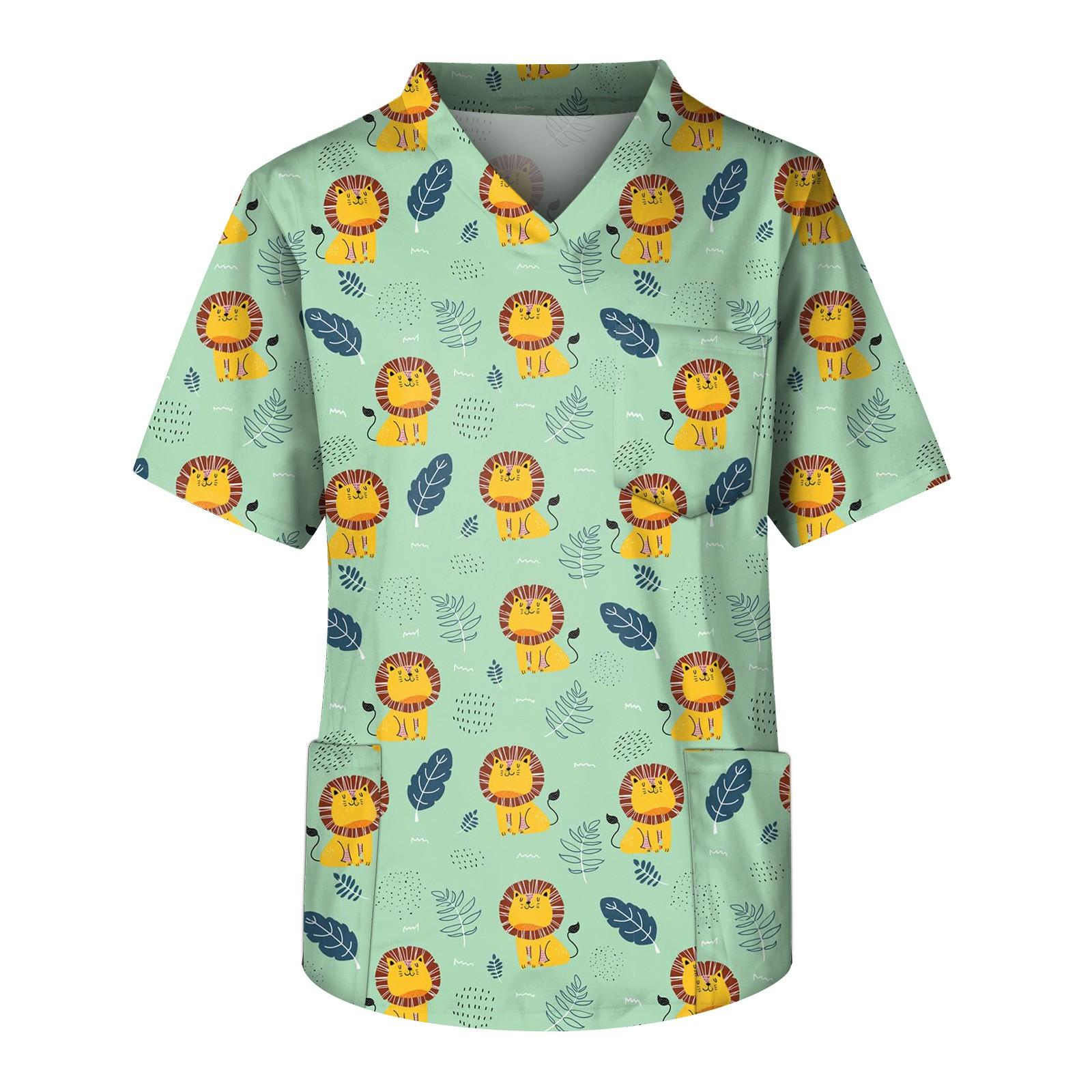 

Робоча уніформа з принтом для великих розмірів, чоловічі футболки з хрестовим V-подібним вирізом і короткими рукавами, веселі футболки, робочий одяг, футболки з кишенями XXXXXL зелений