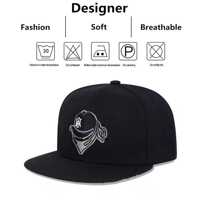 New Men's Fashion Masked Thief Hip Hop Hat Outdoor Sports Duck Tongue Hat Embroidered  Women's Baseball Sun Hat