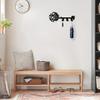 Bohemian Metal Wall Key Holder Black Gold Hooks Entryway Hall Bathroom Storage Decor