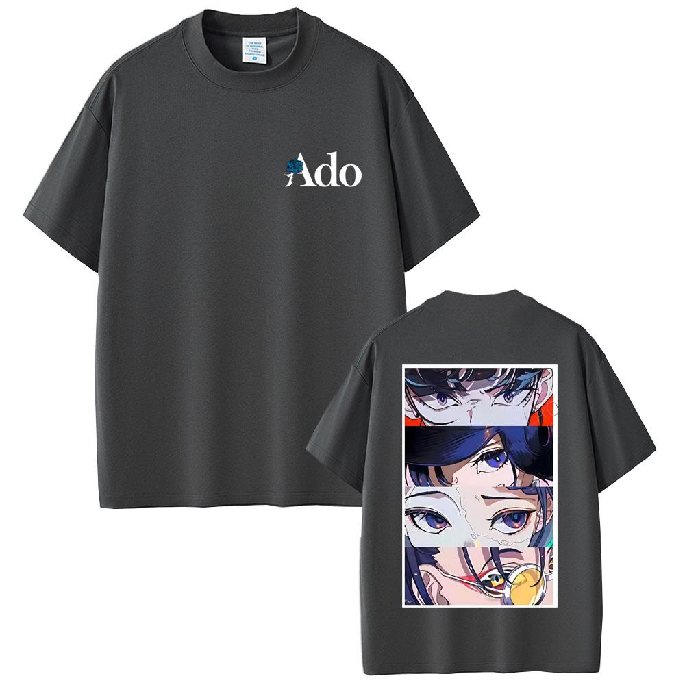 2025Summer Ado Graphic T-shirt Men Women Clothing Fashion Japanese Style T-shirts Unisex Casual 100% Pure Cotton Printed T-shirt