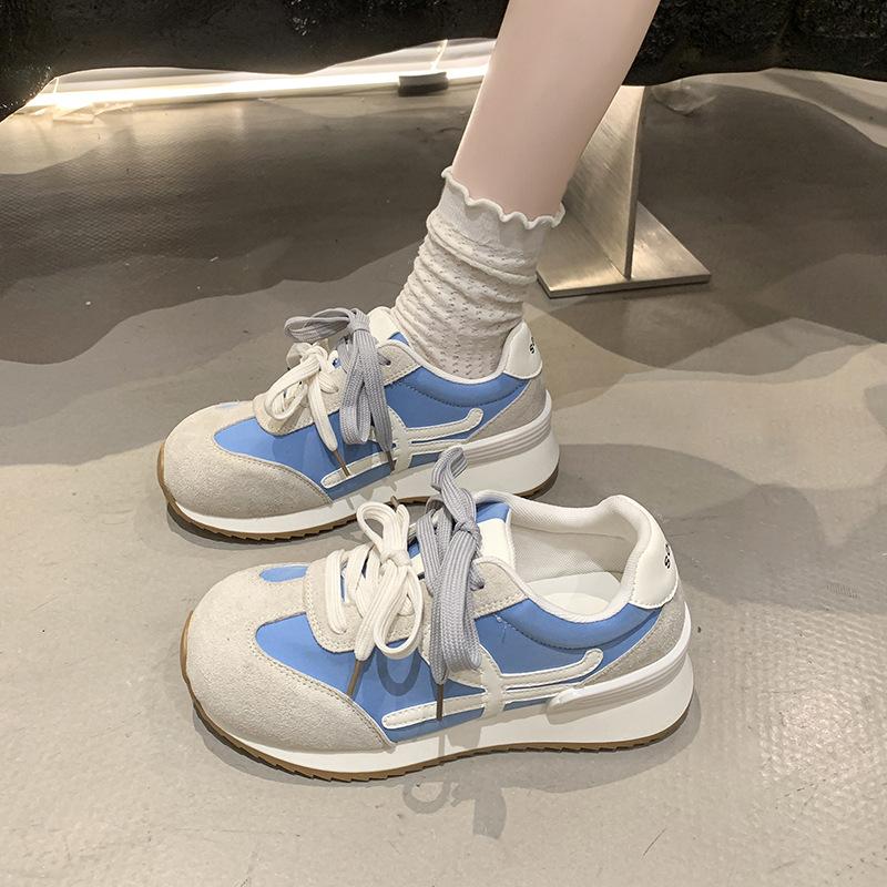 Ugly Cute German Training Shoes Women's 2025 New Student Inner Height Increase Casual Board Shoes Color Matching Sports Retro Forrest Gump