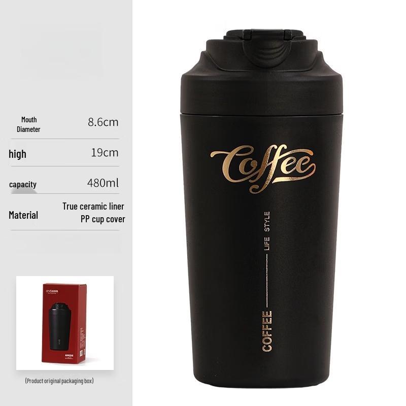 TLXT Ceramic Lined Coffee Mug with Carrying Strap