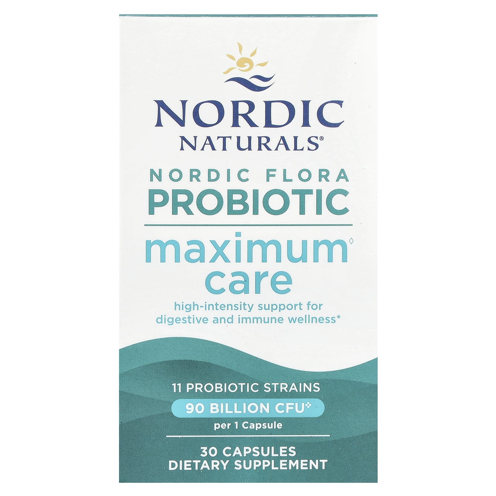 

Nordic Flora Probiotic, Maximum Care, 90 Billion CFU, 30 Capsules