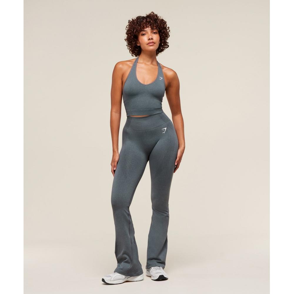 Gymshark Vital Sculpt Seamless Flared Legging Strong Grey Marl B2c7m Gcsv