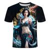 Summer Round Neck 3D Beauty Print Top Fashionable Casual Short Sleeved Men's T-shirts