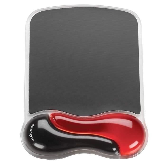 Kensington, Mouse Pad with Wrist Rest, Gel Duo, Black and Red