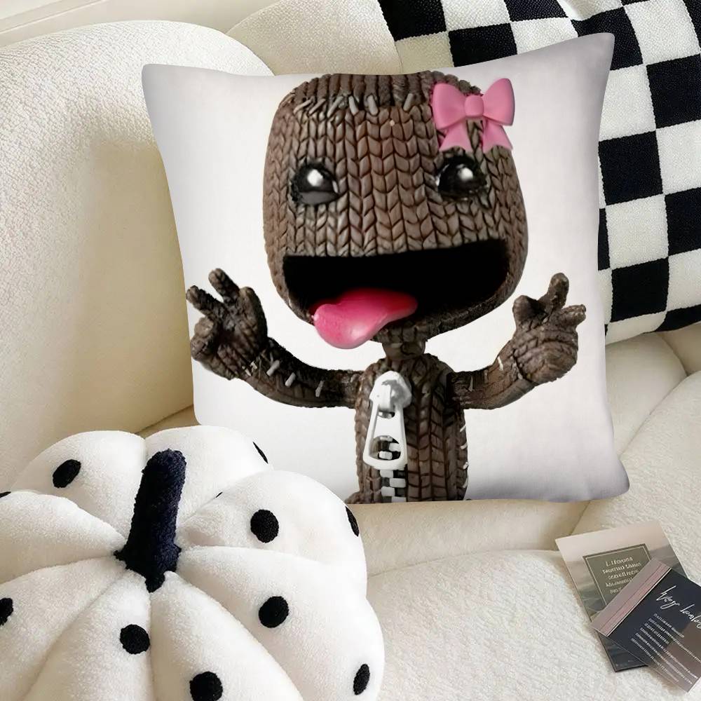 Funny LBP Sackboy Pillow Case Fashion Square Pillowcase Bedroom Sofa Room Ins Decoration Leisure
