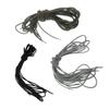 Patio Folding Recliners Replacement Black Fabric Cloth & Gray Cord Laces