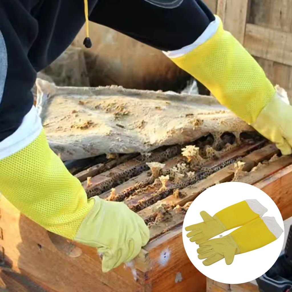 Bee-Proof Suit and Gloves Kit Camouflage Half-Length Breathable Bee Clothes with Hat Outdoor Beekeeping Protective Tools 1 Set