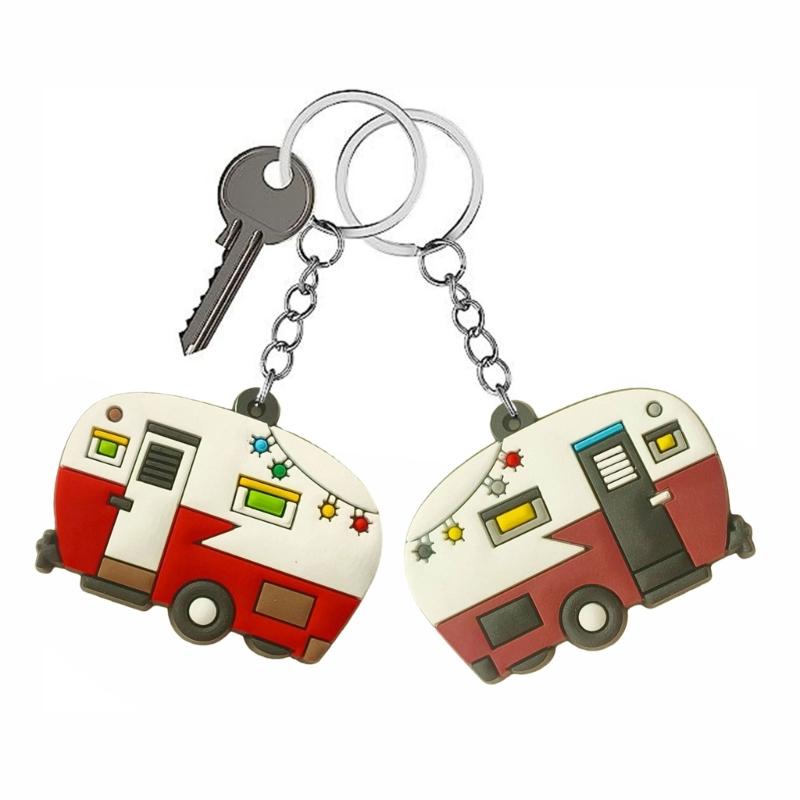 10 Stück Camper-förmiger Schlüsselanhänger Wohnmobil-Anhänger Schlüsselanhänger Stilvoller Taschenanhänger Reiseanhänger-förmiger Schlüsselring-Zubehör
