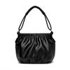 Fashionable Women's Shoulder Bag, Pleated Soft PU Leather Crossbody Bag, Solid Color Handbag, Suitable for Daily Casual Use