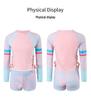 2026 Korean Style Girls' Sporty Two-Piece Swimsuit: Slimming, Tummy Concealing, Bust Enhancing - Perfect for Beach Vacations