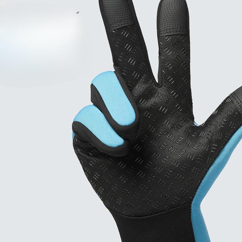 Outdoor Cycling Gloves for Spring and Autumn Men and Women Warm Plus Velvet Waterproof All-finger Fitness Cycling Touch Screen Gloves for Winter