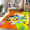 Tappeti Antiscivolo a Tema Amici Colorati di Bluey - Arredamento per la Casa in Poliestere, Adatti per Camere da Letto, Soggiorni, Ingressi, Studi e Decorazioni