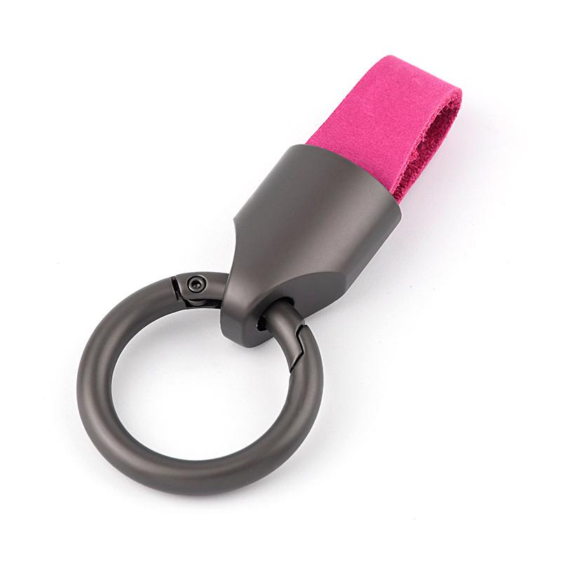 1PC Keychain Car Pendant Outdoor Ring Creativity Ring Key Rings Metal Cowhide Solid Color Frosted Gift