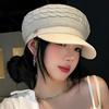 Retro old money wind metal standard flat top cap women's spring and summer new versatile face small fashion beret
