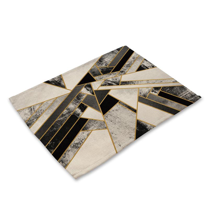 Domácí dekorace Lněné prostírání na jídelní stůl Luxusní severský geometrický vzor Kuchyňská podložka 40x30cm Podložky pod hrnky Podložky pod misky Podložka pod šálek