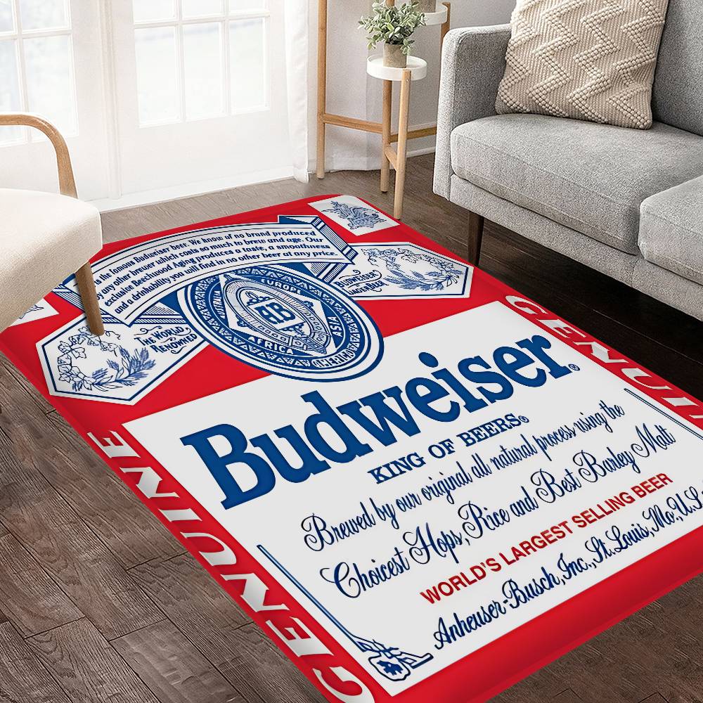 Král piva B-Budweiser Podložka na podlahu INS styl Měkká podložka do ložnice Podložka do domu a prádelny Protiskluzové domácí koberce