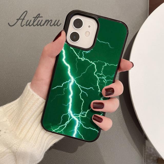 Lightning Phone Case for iPhone 11 12 13 14 Pro Max Mini X XR XS SE 2020 5 6S 7 8 Plus Samsung Galaxy S21 S22 Cover Shell