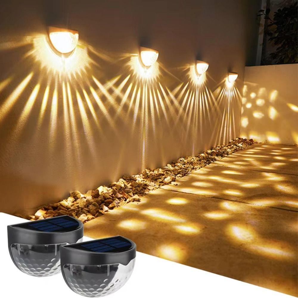 2pcs IP65 Waterproof Solar Lights 6LED Garden Light Night Light Wall Lamp Balcony
