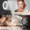 6.3 Inch 2700K-5500K Selfie Ring Video Light with Clamp Mount 3 Dimmable Colors 11 Brightness