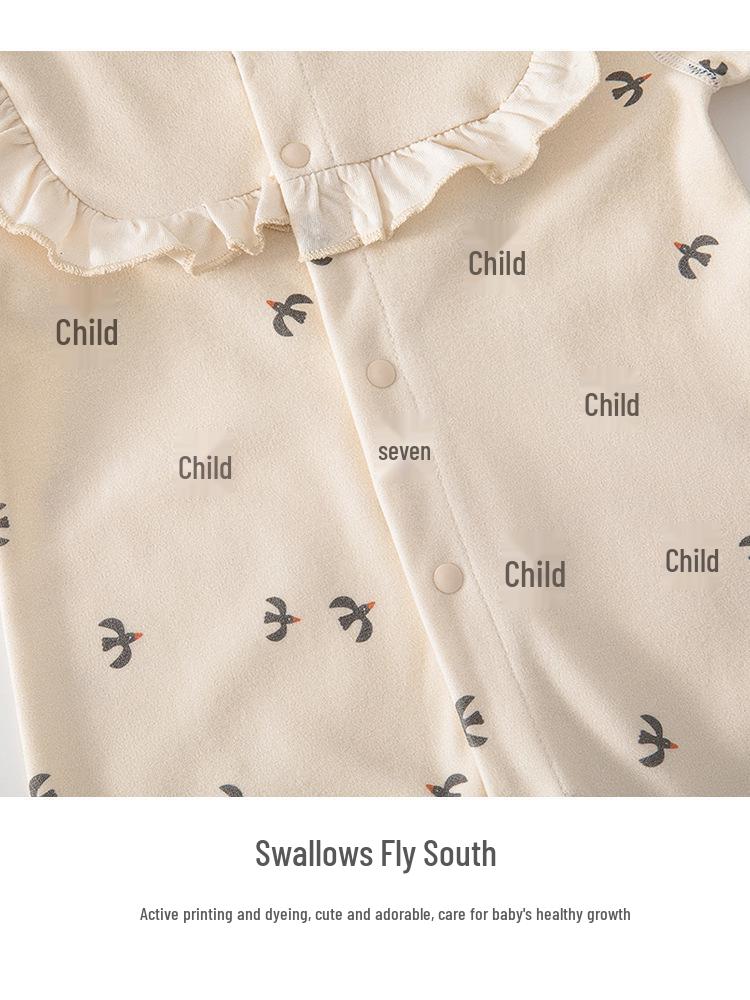 Pure Cotton Lace Collar Baby Girl Jumpsuit - Sweet Spring/Autumn Romper Outfit