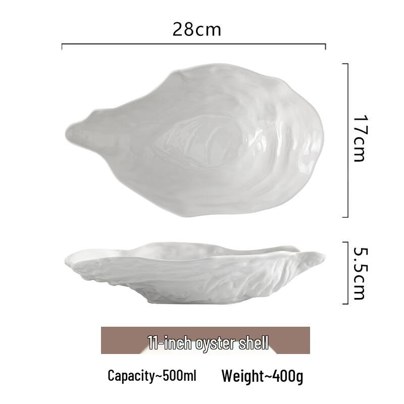 Creative Oyster Shell Ceramic Serving Plate