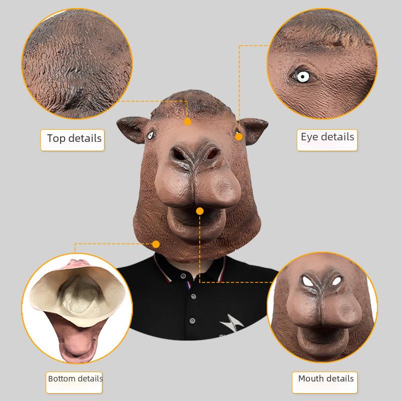 Funny Camel Head Mask For Halloween Costume Parties Unique Latex Masquerade Accessory