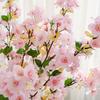 Elegant Artificial Peach Blossom Branch Plastic Fake Flower Silk Cherry Blossom  Wedding Decor