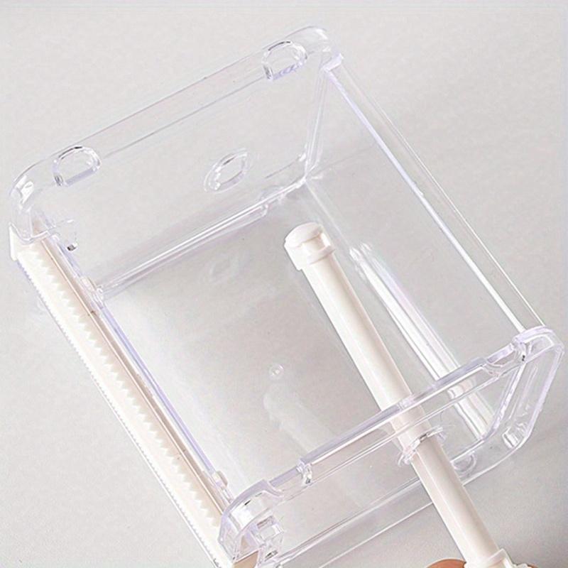 1pc Simple Transparent Tape Cutter, Washi Tape Organizer Storage Holder, Office Tape Dispenser Organizer. School & Teacher Supplies Back To School