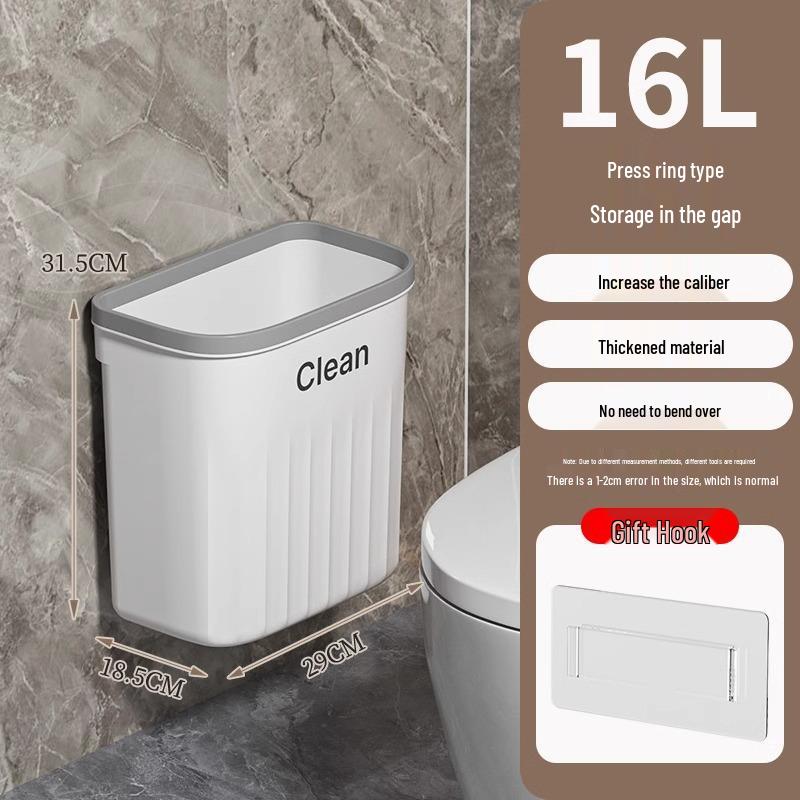 Cubo de basura de plástico abatible para pared para almacenamiento de cocina, baño e inodoro