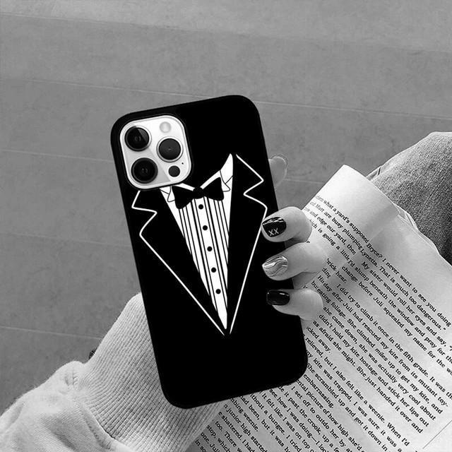 Applicable To Apple Iphone Mobile Phone Case Suit Tie Bow Soft Case Protective Cover Iphone