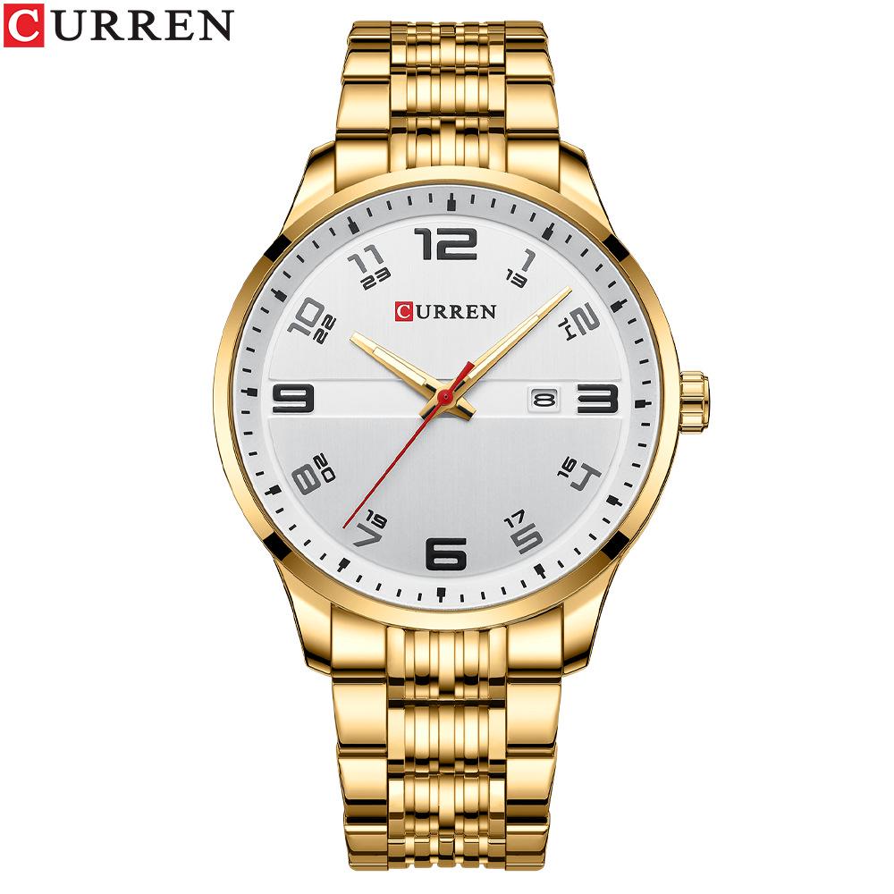 CURREN 8411 Men s Quartz Waterproof Wristwatch with Calendar and Steel Band