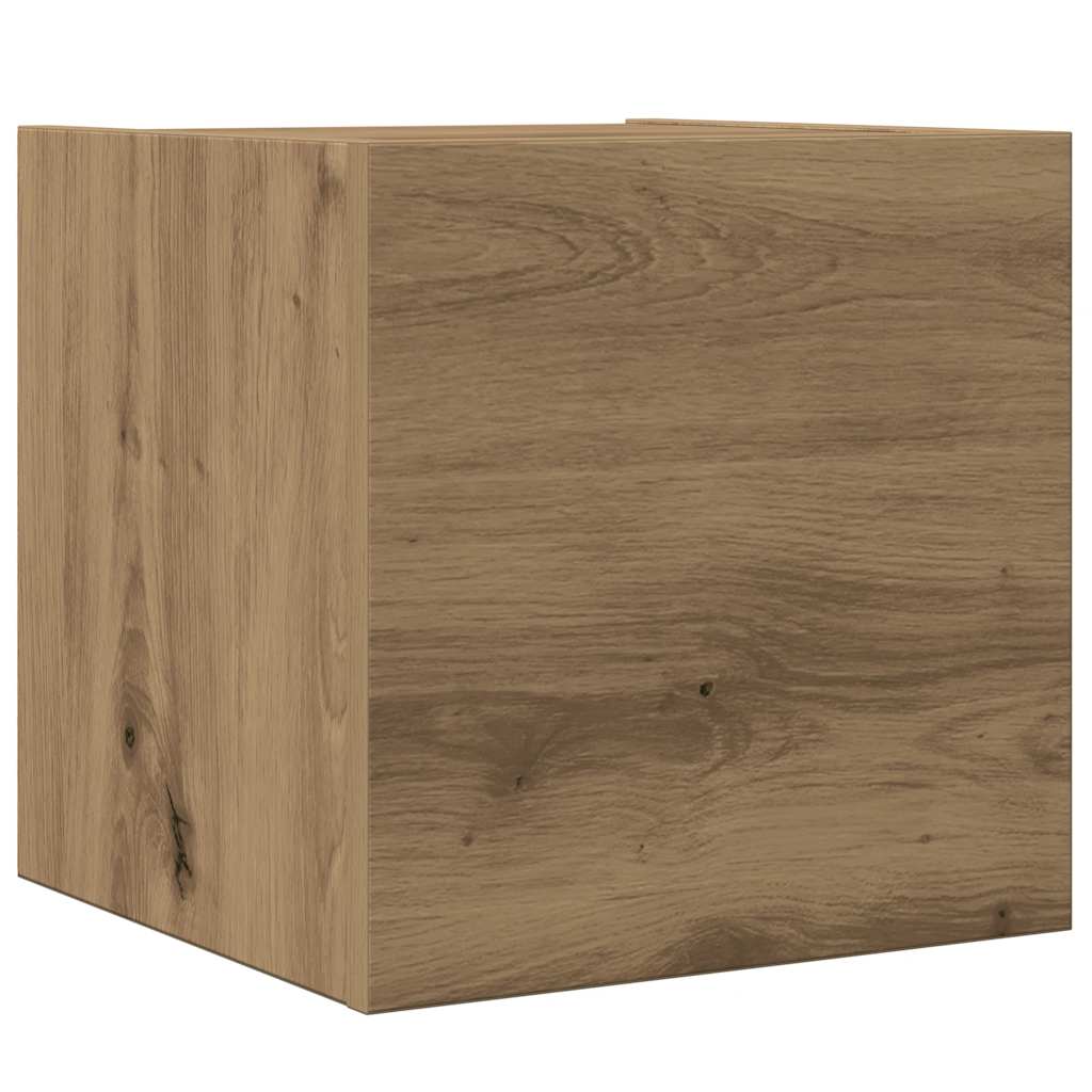 4 Piece Wall Mounted TV Cabinet Set Artisan Oak Finish Particleboard