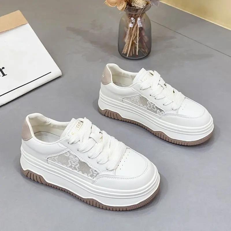 Mesh Breathable Lace Up Women's Shoes Offers 2025 New Light Vulcanized Shoe On Sale Daily Routine Aesthetic 39 Ladies Footwear