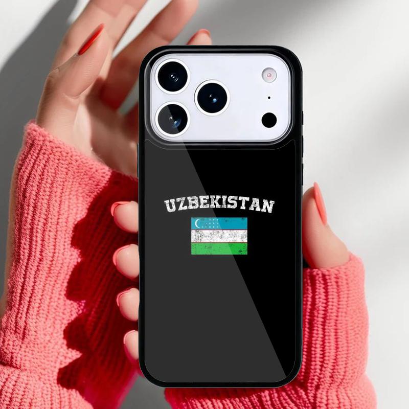Usbekistan Flagge Handyhülle für iPhone 17 Air 16e 15 14 13 Pro Max Rückabdeckung für 12 11 Pro Hülle
